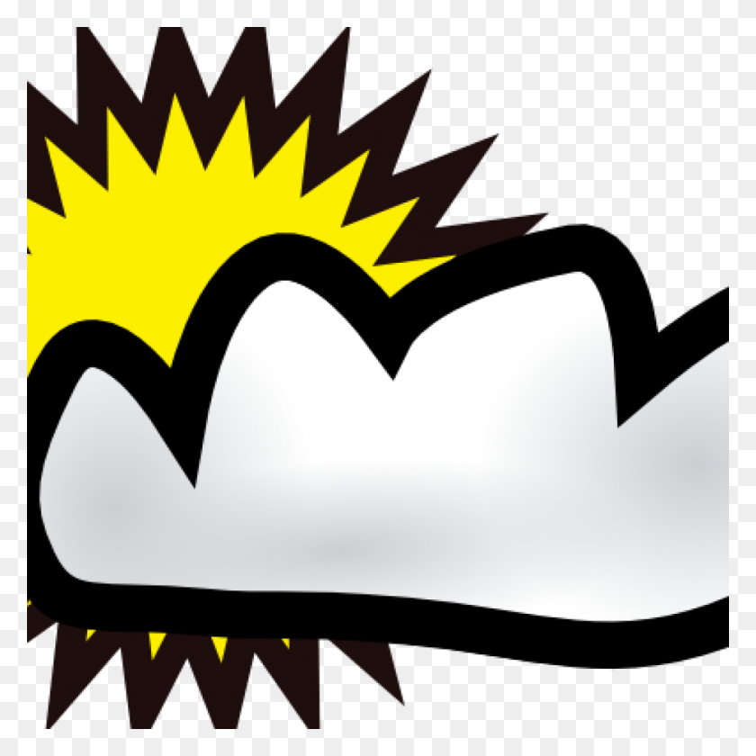 1024x1024 Cloudy Clipart Sunny Partly Weather Clip Art Free Vector - 4th Of July Images Clipart