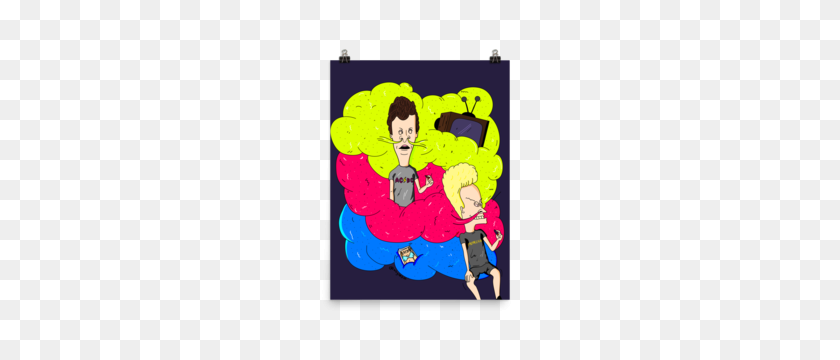 300x300 Cloudy Day With Beavis Butthead' Poster Myles Hi Life - Beavis And Butthead PNG