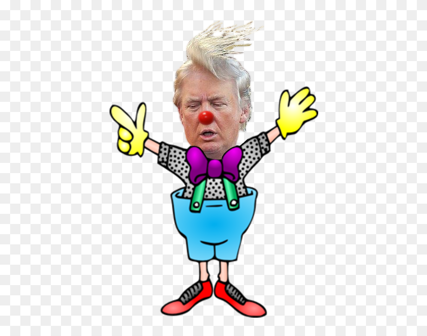 437x600 Клоун Фанатик Дональд Трамп, Президент Сша, Лол Фоны - Страшный Клоун Клипарт