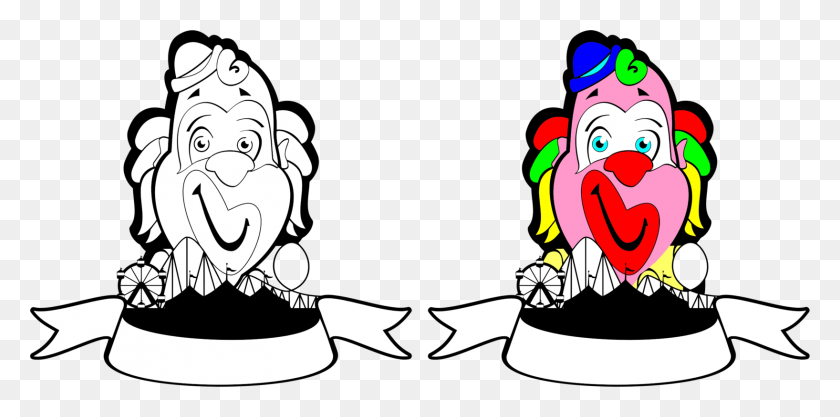 1635x750 Clown Circus Humour Drawing Download - Circus Clipart Free