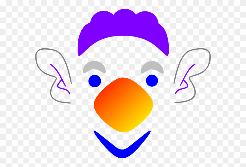 600x512 Clown Clip Art - Clown Face Clipart