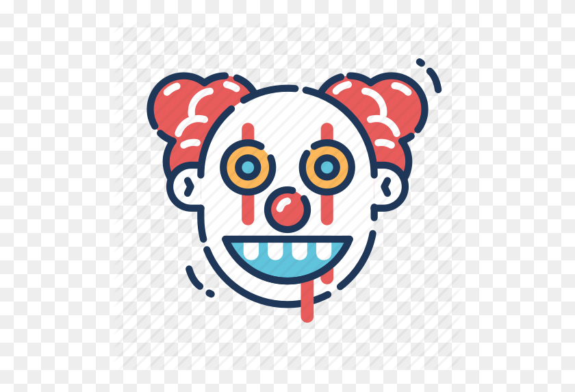 512x512 Clown, Devil, Evil, Halloween, It, Monster, Pennywise Icon - Scary Clown Clipart
