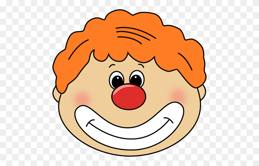 500x478 Clown Face - Red Nose Clipart