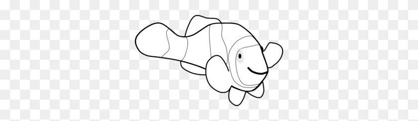 298x183 Clown Fish Outline Clip Art - Clownfish Clipart