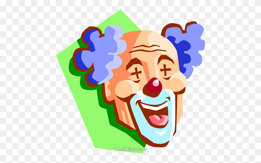 480x465 Clown Head Royalty Free Vector Clip Art Illustration - Clown Clipart Free
