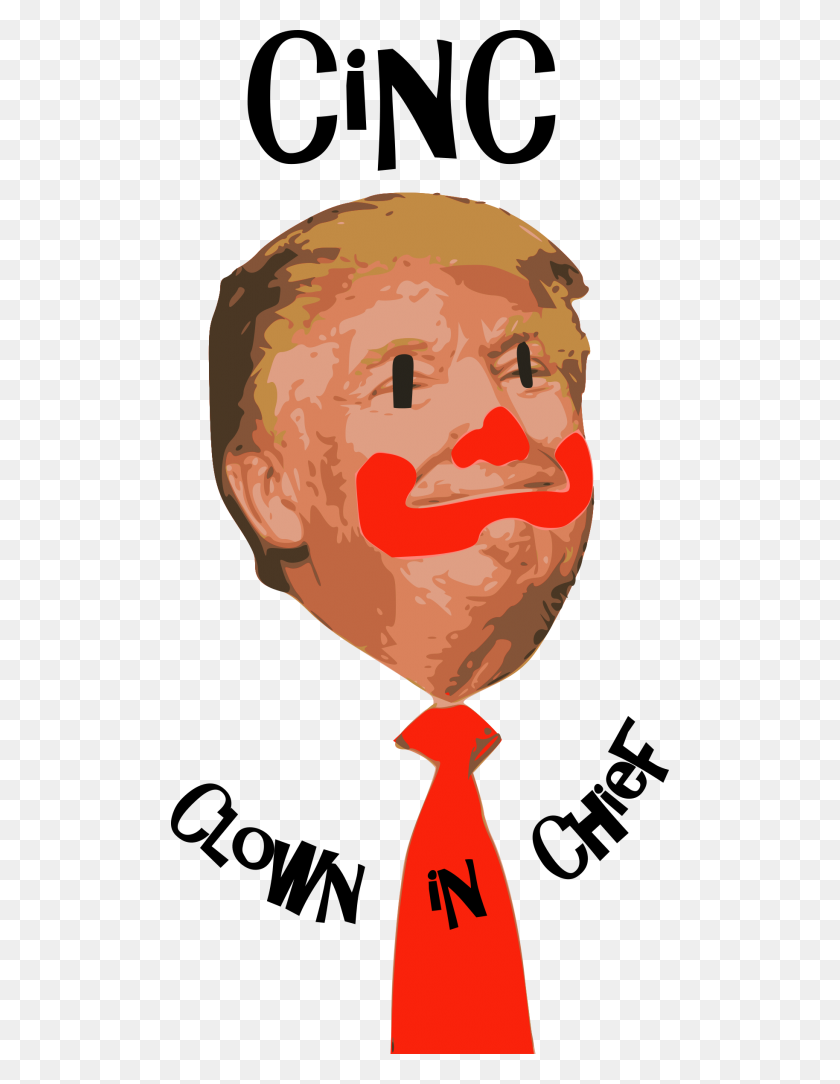 498x1024 Clown In Chief, Donald Trump Face Vector Clipart Clown In Chief - Trump PNG