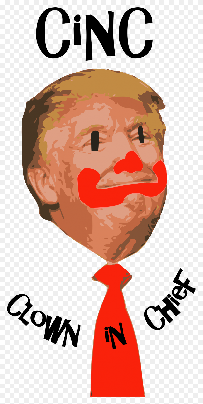 1167x2400 Clown In Chief, Donald Trump Face Vector Clipart Image - Trump Head PNG
