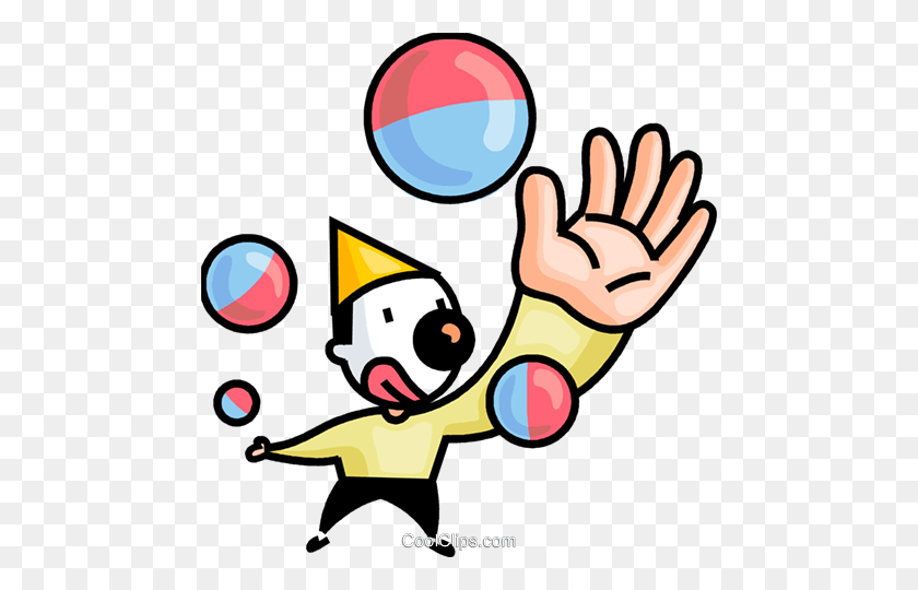 472x480 Clown Juggling Balls Royalty Free Vector Clip Art Illustration - Mime Clipart