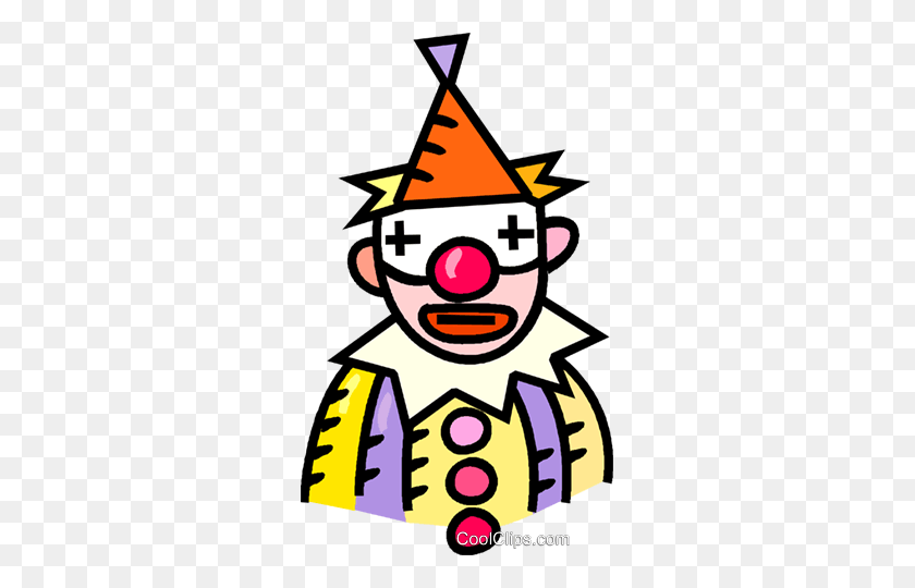 287x480 Clown With Funny Glasses Royalty Free Vector Clip Art Illustration - It Clown Clipart