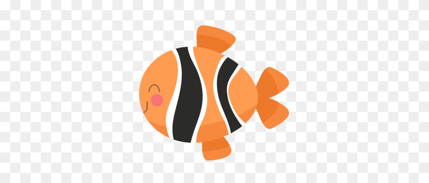 300x300 Clownfish Clipart Adorable - Clownfish Clipart Blanco Y Negro