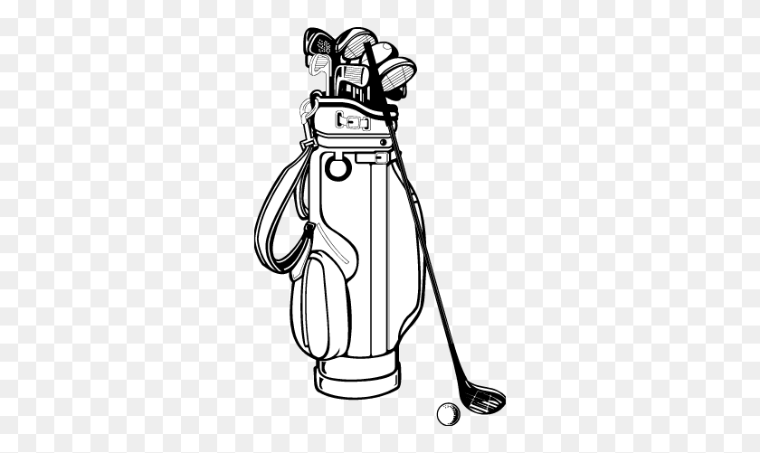 278x441 Club Clipart Golf Bag - Bag Of Gold Clipart