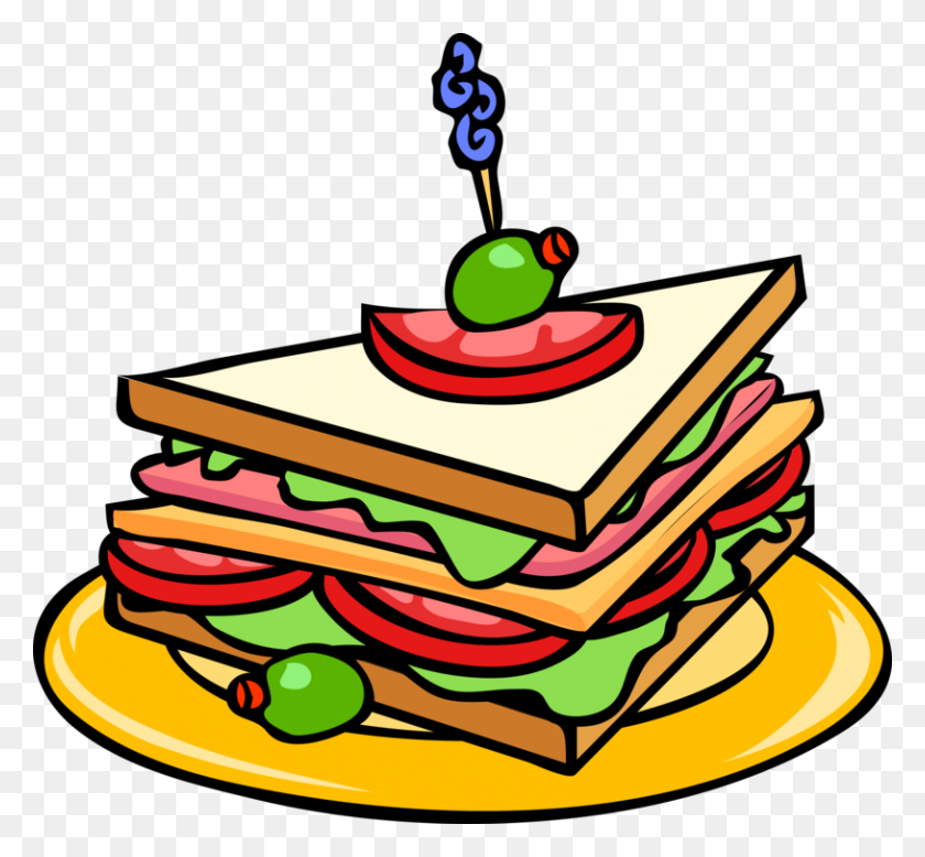 814x750 Клубный Сэндвич, Вегетарианская Кухня, Сэндвич С Тунцом И Рыбой, Завтрак Бесплатно - Вегетарианский Клипарт