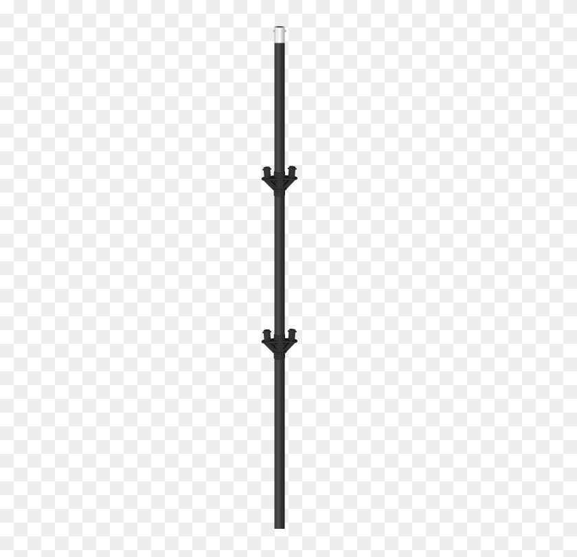 750x750 Cluster Pole With Brackets - Metal Pole PNG