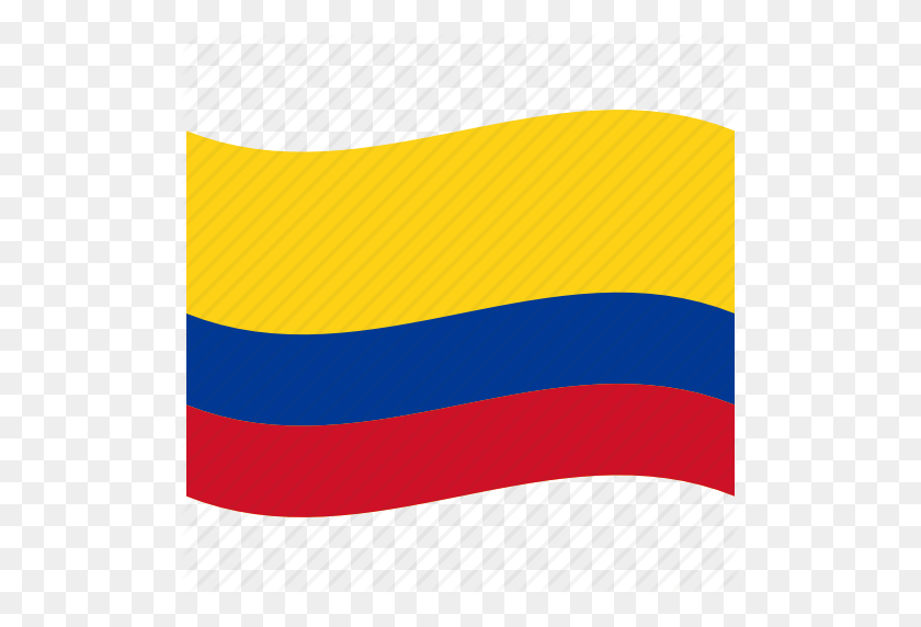 512x512 Co, Colombia, Flag, Red, Republic, Waving Flag, Yellow Icon - Colombia Flag PNG