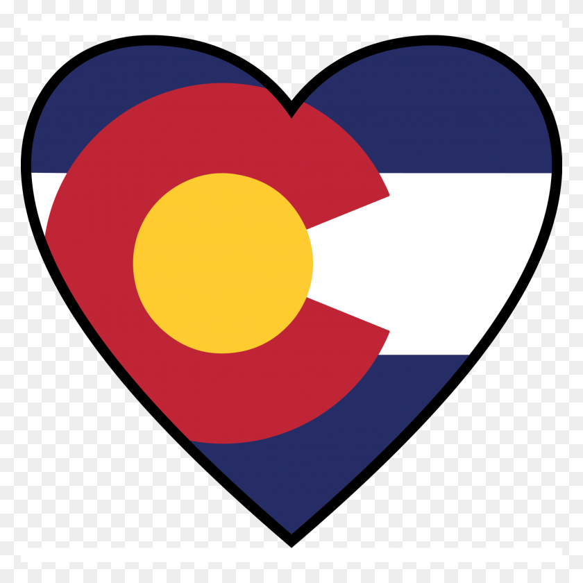 2048x2048 Наклейка С Флагом Колорадо В Моем Сердце, Всепогодный Винил Премиум-Класса - Флаг Колорадо Png