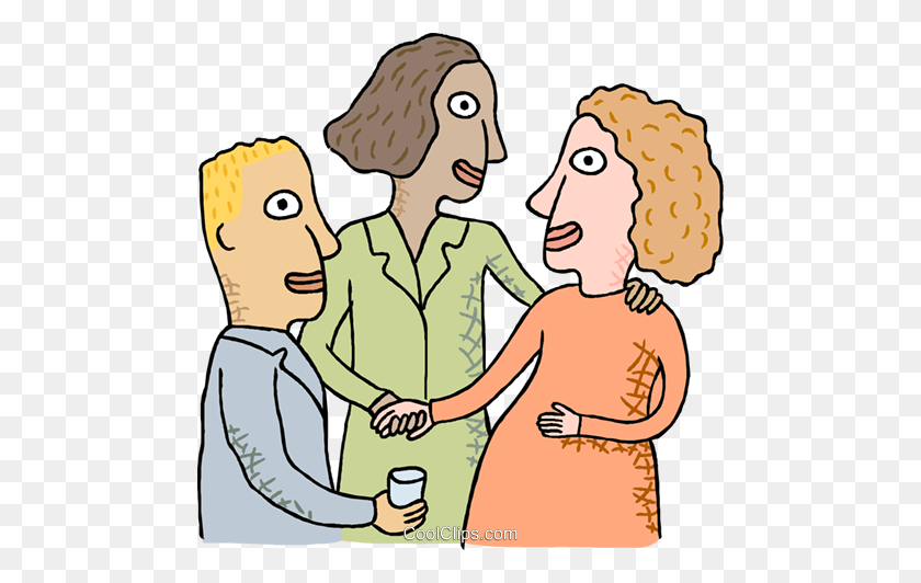480x472 Co Workers Discussing Things Royalty Free Vector Clip Art - Goodbye Clipart Free
