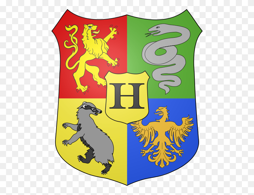 500x586 Coat Of Arms Hogwarts - Hogwarts Crest Clipart