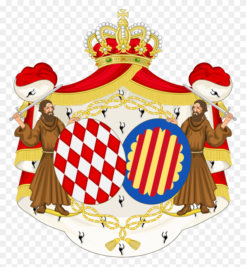 940x1024 Coat Of Arms Of Antoinette, Princess Of Monaco - Princess PNG