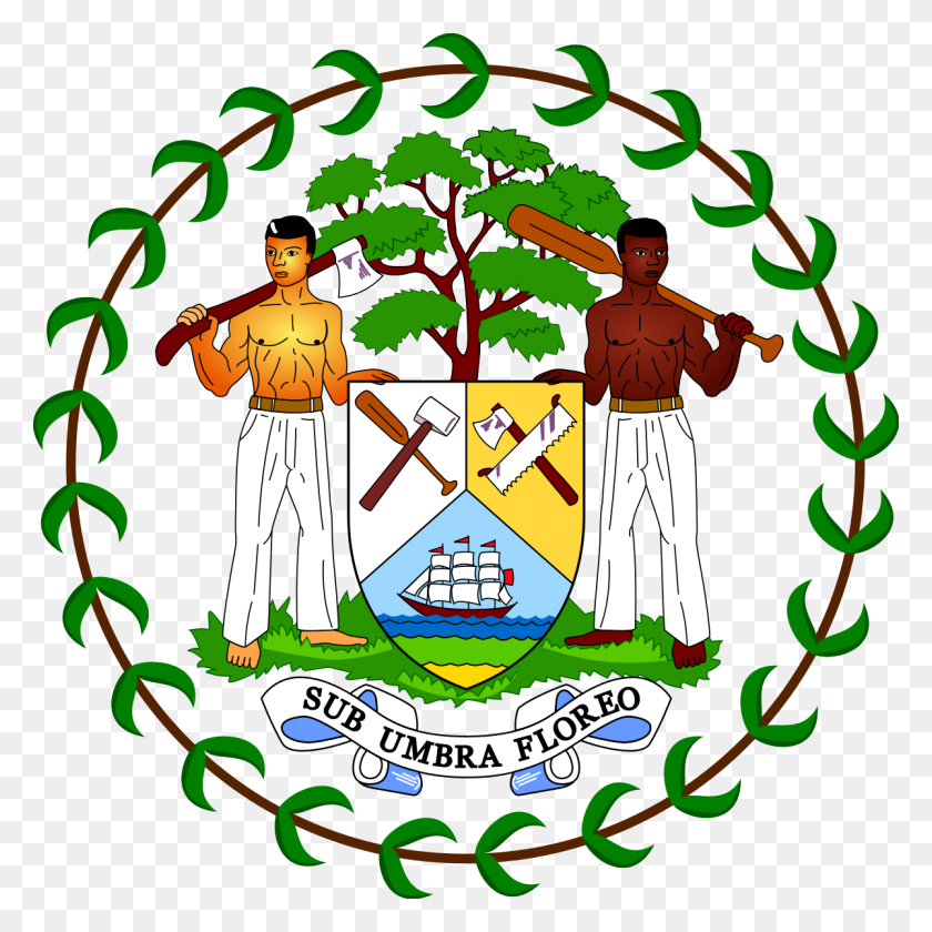 1200x1200 Coat Of Arms Of Belize - Simple Flourish PNG
