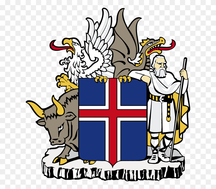 640x677 Coat Of Arms Of Iceland - Iceland Clipart