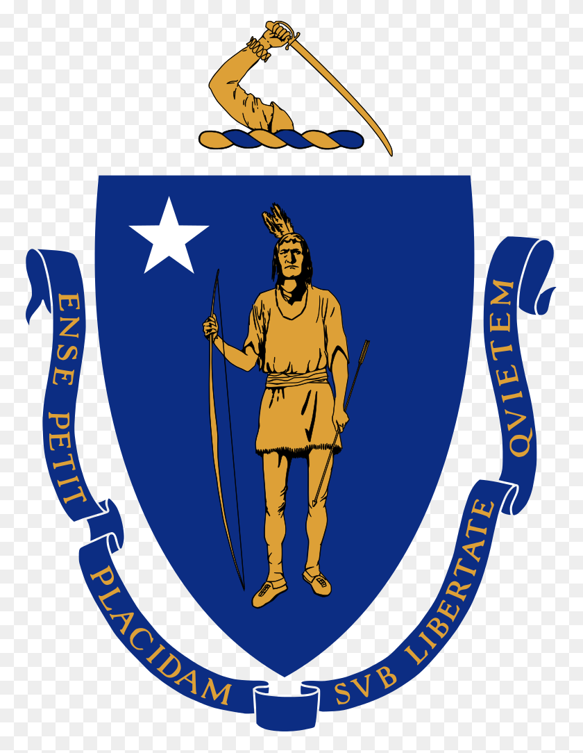 766x1024 Escudo De Armas De Massachusetts - Massachusetts Png