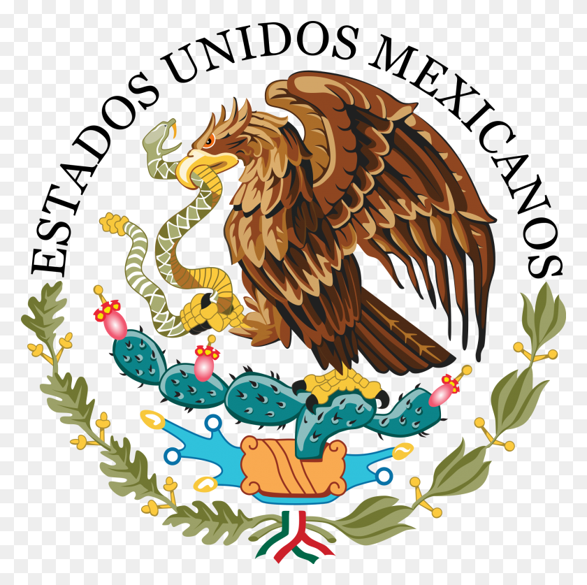 2000x1993 Coat Of Arms Of Mexico - Mexican Flowers PNG