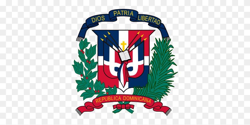 357x361 Coat Of Arms Of The Dominican Republic Mi Gente - Dominican Republic Flag PNG