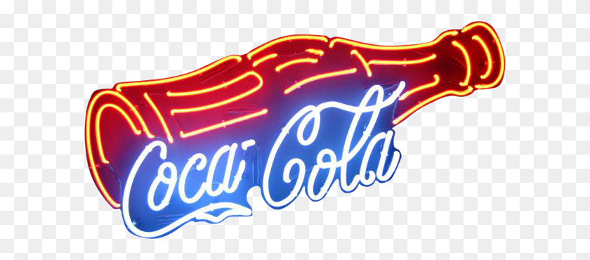 600x310 Coca Cola Bottle Neon Sign Real Neon Light For Sale Hanto Neon Sign - Neon Light PNG