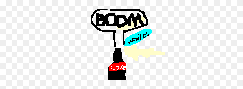 300x250 Coca Cola Light + Mentos Nuclear Explosion - Бутылка Кока-Колы Клипарт
