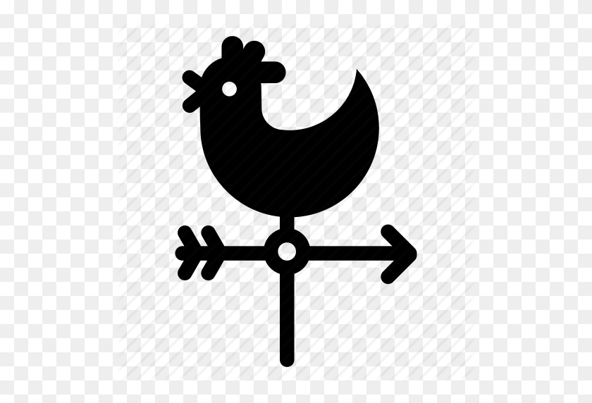 512x512 Cock, Direction Wind, Roof, Rooster, Weather Vane, Wind Icon - Rooster Weathervane Clipart