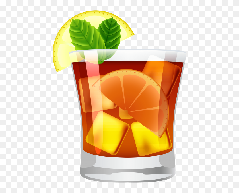 480x618 Cocktail Cuba Libre Png - Old Fashioned Cocktail Clipart
