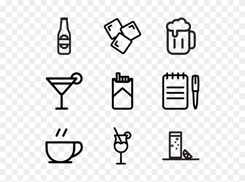 600x564 Cocktail Icons - White Bar PNG