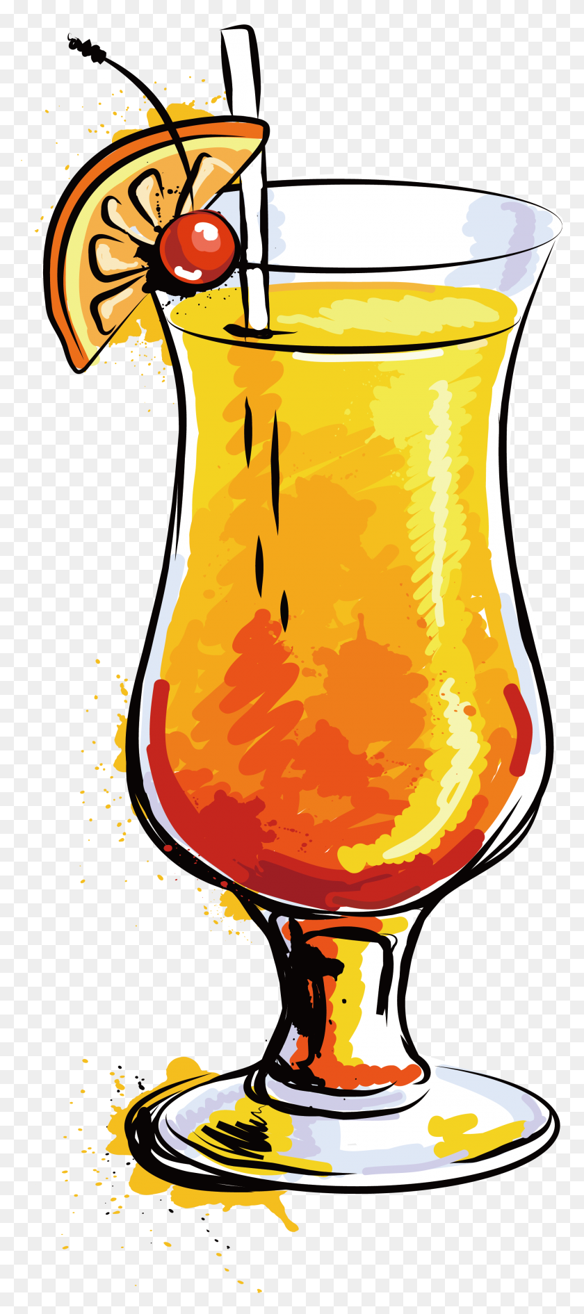 1875x4403 Cocktail Orange Juice Mojito Clip Art - Juice Clipart
