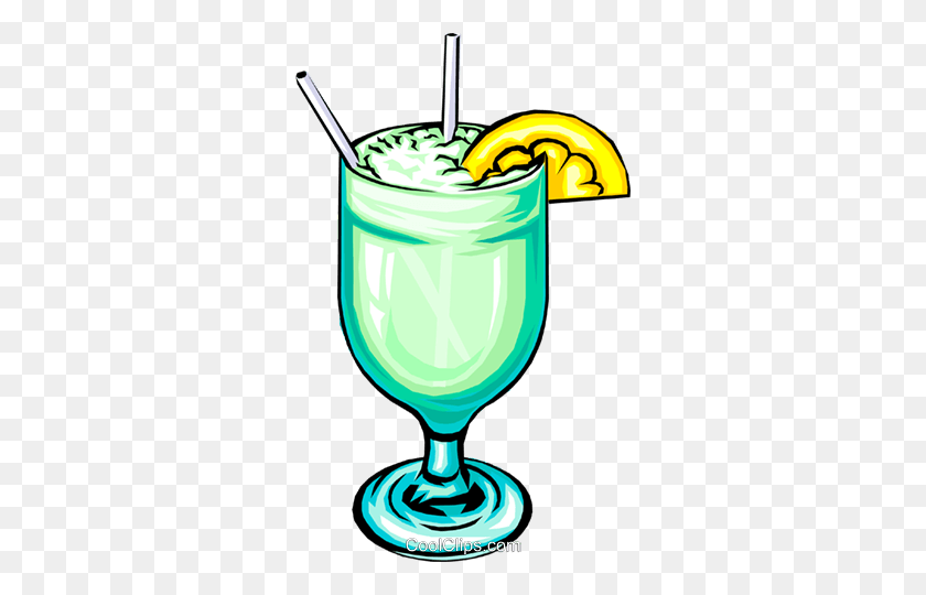 304x480 Cocktail With Lemon Slice Royalty Free Vector Clip Art - No Alcohol Clipart