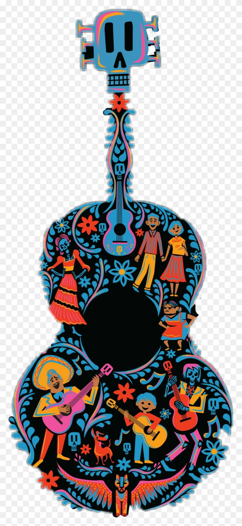 831x1884 Coco Guitarra De Disney Pixar México - Coco Png