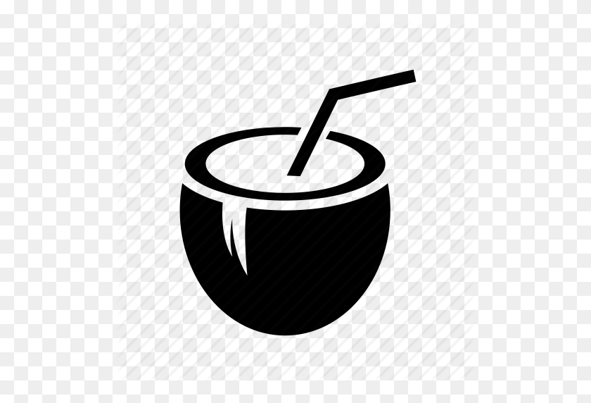 512x512 Coconut Clipart Buko Juice - Coconut Clipart Black And White