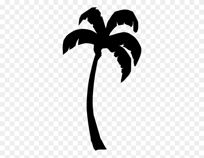 324x591 Coconut Palm Tree Clip Art Black And White - Coconut Clipart Black And White