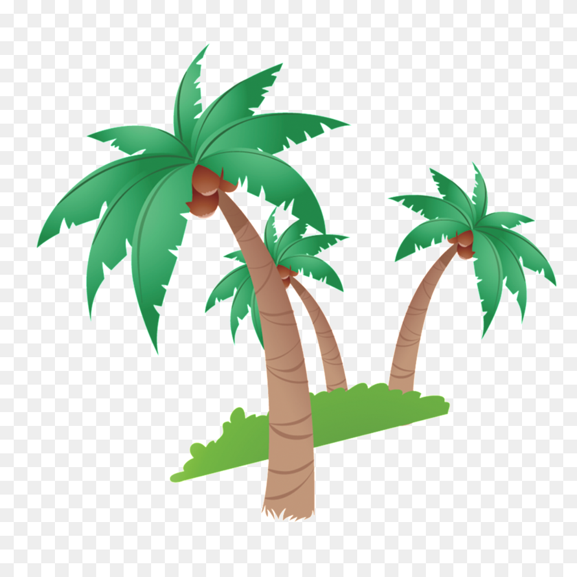 1024x1024 Coconut Tree Cartoon Beautiful Illustration Free Png Download - Tree Illustration PNG