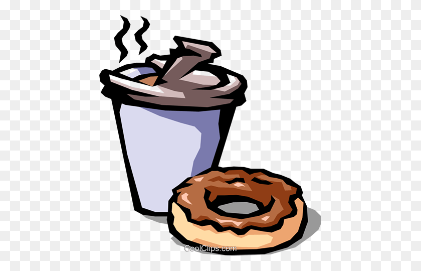 443x480 Coffee And Chocolate Donut Royalty Free Vector Clip Art - Donut Clipart