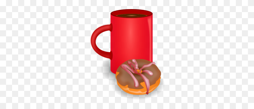 252x300 Coffee And Doughnut Clip Art - Donut Clipart