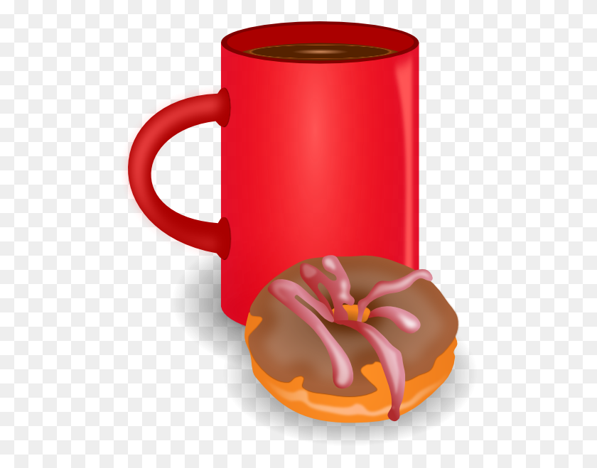 504x599 Coffee And Doughnut Clip Art - Donut Clipart Free