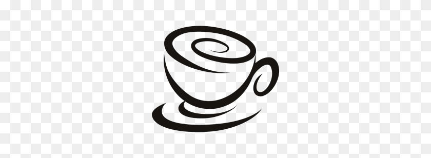 280x248 Coffee Clipart Swirl - Clipart De Granos De Café En Blanco Y Negro