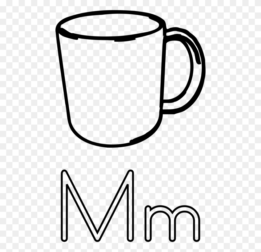 488x749 Coffee Cup Coloring Book Mug Teacup - Thanks A Latte Clipart