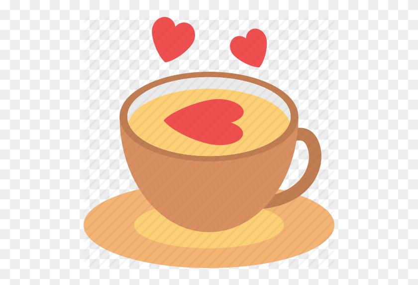 512x512 Coffee Cup, Cup With Saucer, Love Symbol, Love Tea, Tea, Tea Cup Icon - Tea Cup And Saucer Clipart