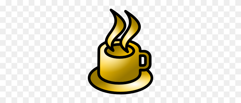 228x300 Coffee Cup Gold Theme Clip Art - Coffee Cup Vector PNG
