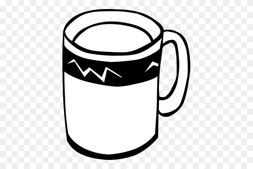 425x500 Кофе Или Чашка Чая Векторная Графика - Чашка Чая Клипарт Черно-Белый