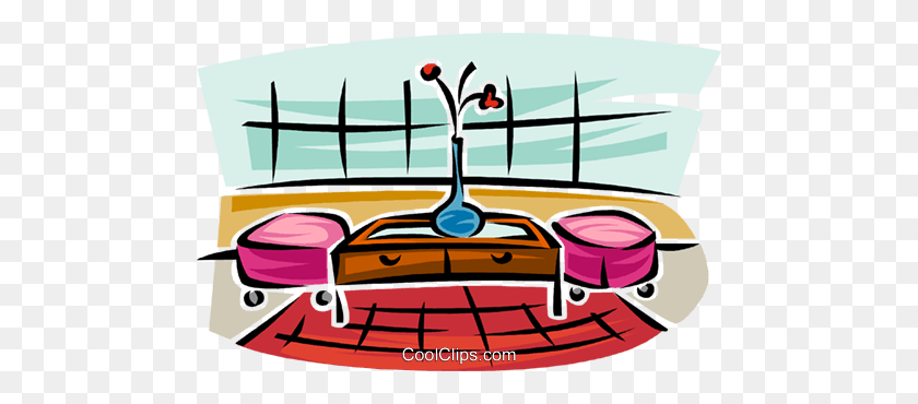 480x310 Coffee Table Royalty Free Vector Clip Art Illustration - Coffee Table Clipart