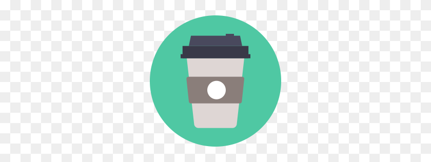 256x256 Coffee Takeaway Icon Flat - Coffee Icon PNG