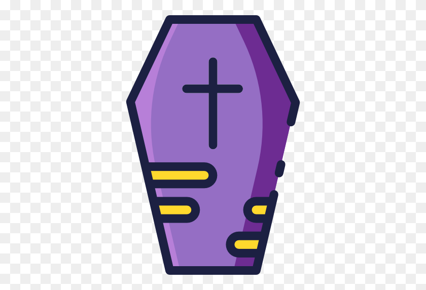 512x512 Coffin, Cross, Object, Outline, Halloween, Scary, Tomb Icon - Cross Outline PNG