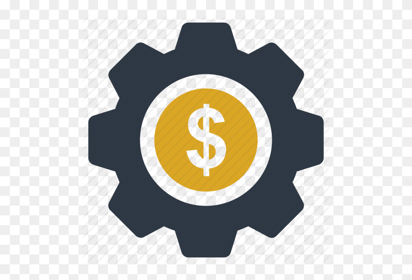 512x512 Cog, Commerce, Dollar, Dollar With Cog, Economy, Gear, Investment - Gear PNG